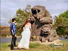 Merrick and Shayla at the Wildzord monument